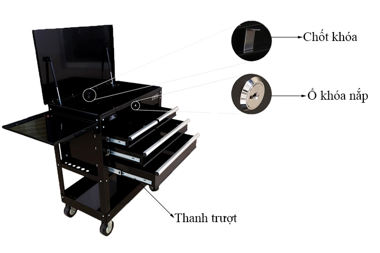 Tủ dụng cụ di động 84cm 4 ngăn kéo CSPS VNUC8404B11