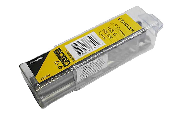 Hộp mũi khoan sắt 5.0mm Stanley STA50069B10
