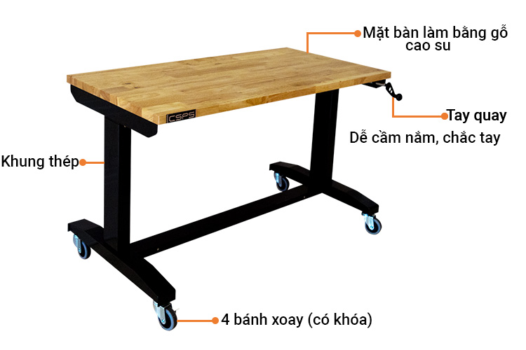 Mobile lift table 132cm CSPS VNLT132XDB12