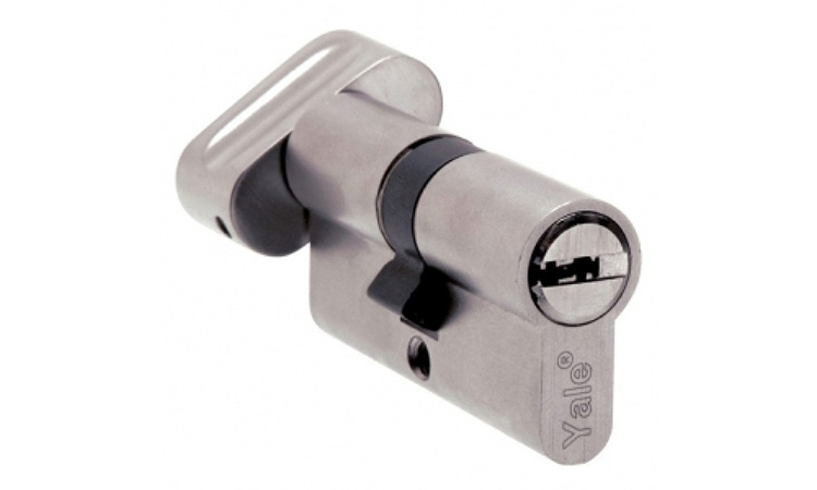 Ruột khóa dài 70mm màu đồng bóng có đầu chìa và đầu chốt vặn Yale 10-1003-3535-CK-02-01