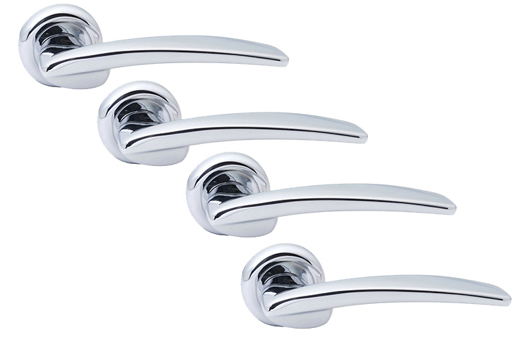 Tay nắm gạt ốp tròn màu Chrome bóng Yale B20US26