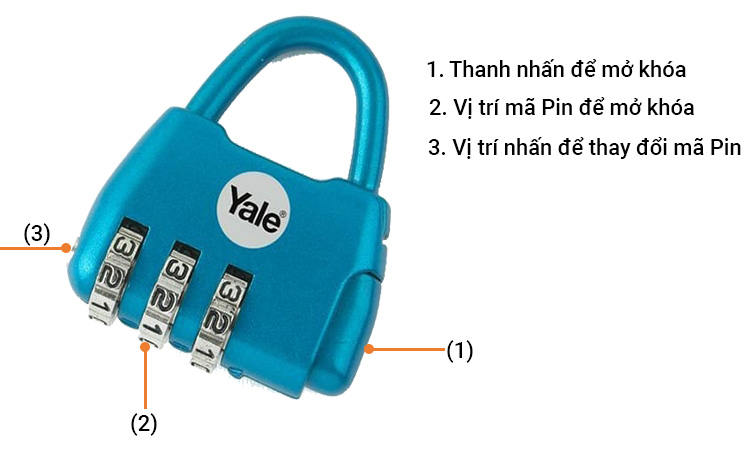 Khóa du lịch NOVELTY 3 số màu xanh Yale Y-NOVELTY-2B