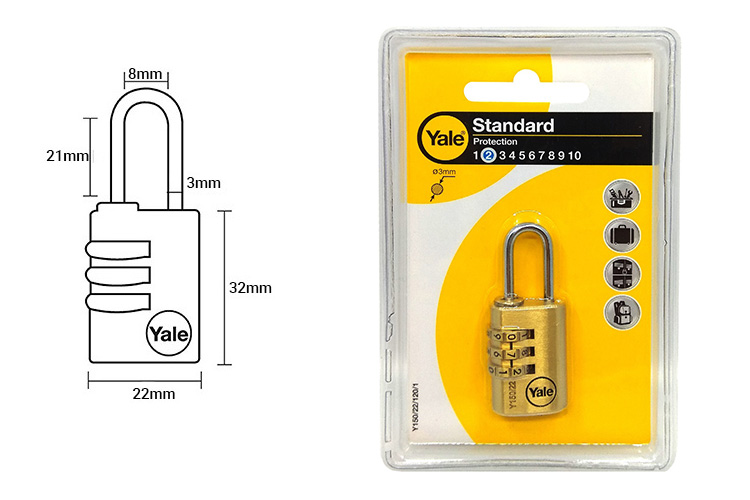 Kích thước của khóa số Yale Y150/22/120/1
