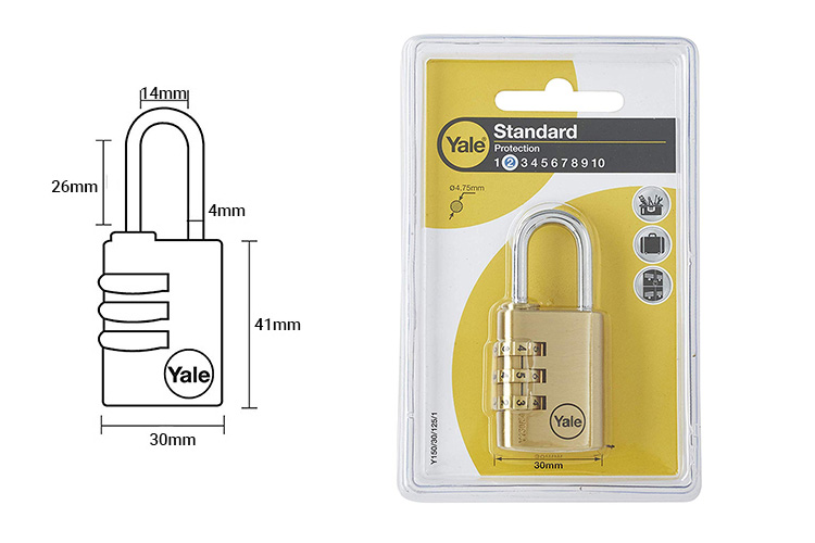 Khóa số thân đồng 30mm Yale Y150/30/125/1