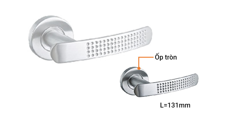Tay nắm gạt inox đặc ốp tròn 131mm Yale YPSL-108