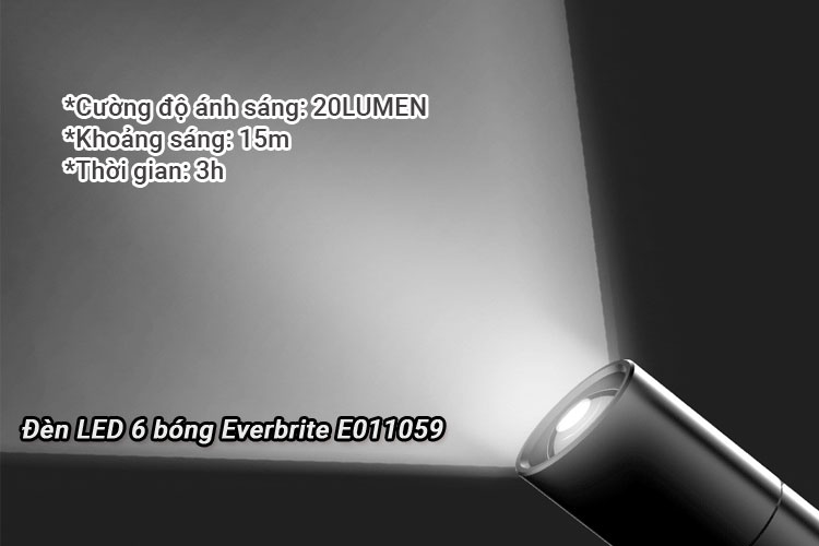 Đèn LED 6 bóng Everbrite màu đen E000060