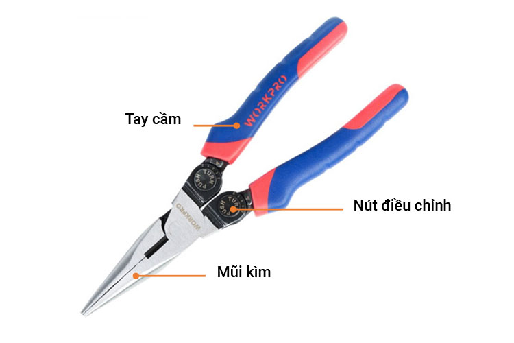 Workpro W031182 8 inches/200mm pointed nose pliers
