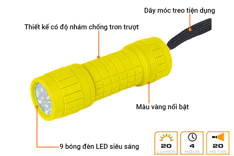 Đèn LED 9 bóng màu vàng Everbrite E012027