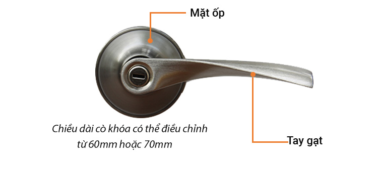 Khóa tròn gạt màu Nickel mờ Yale VL5372US15