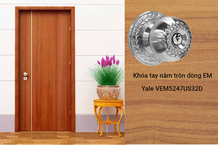 Yale VEM5247US32D round handle lock