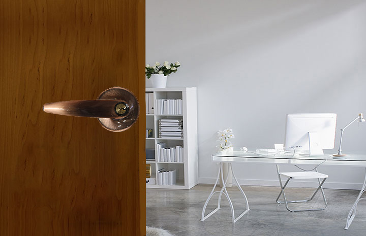 Yale VL6537US11 copper-colored round lever lock