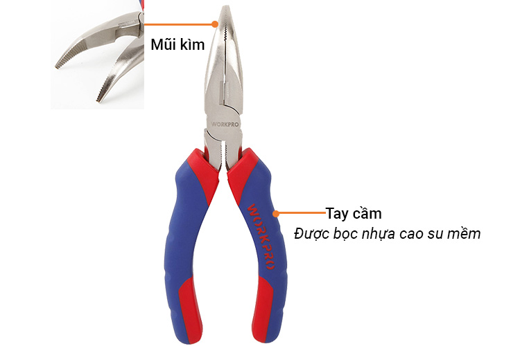 Workpro W031009 6 inches/160mm curved nose pliers