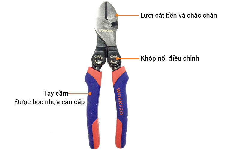 Kìm cắt có điều chỉnh 8 inches/175mm Workpro W031184