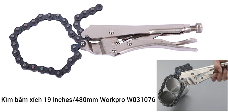 Kìm bấm xích Workpro W031076 được thiết kế nhỏ gọn, dễ sử dụng khi làm việc