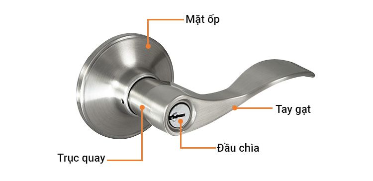 Khóa tròn gạt màu Satin Nickel Yale VL6547US15