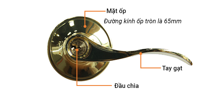 Khóa tròn gạt màu đồng bóng Yale VL6547US3