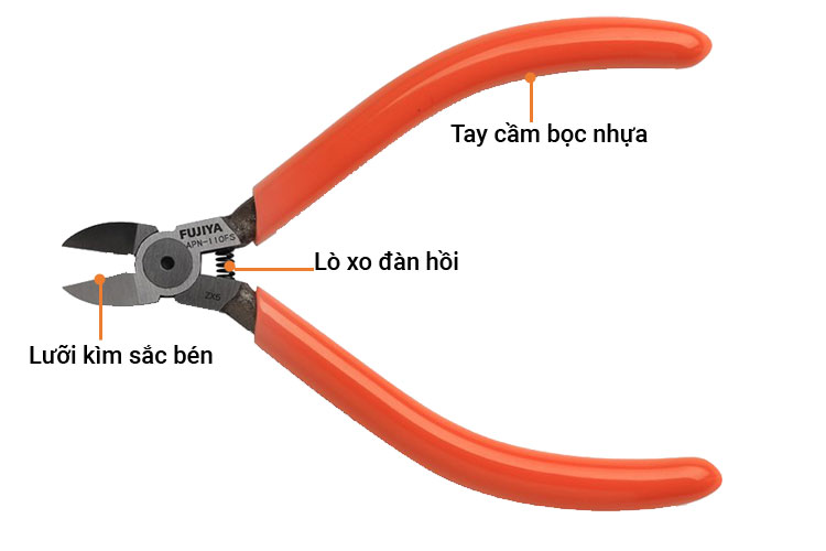 Kìm cắt nhựa kỹ thuật lưỡi bằng 4.5inch/110mm Fujiya APN-110FS