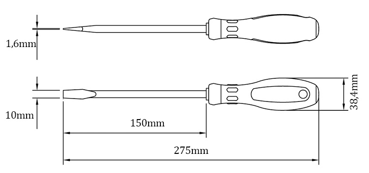 Kích thước của tua vít Tramontina 44127050