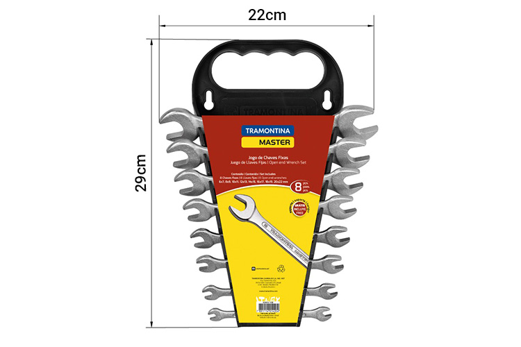 Bộ cờ lê 2 đầu miệng 8 chi tiết Tramontina 42001108