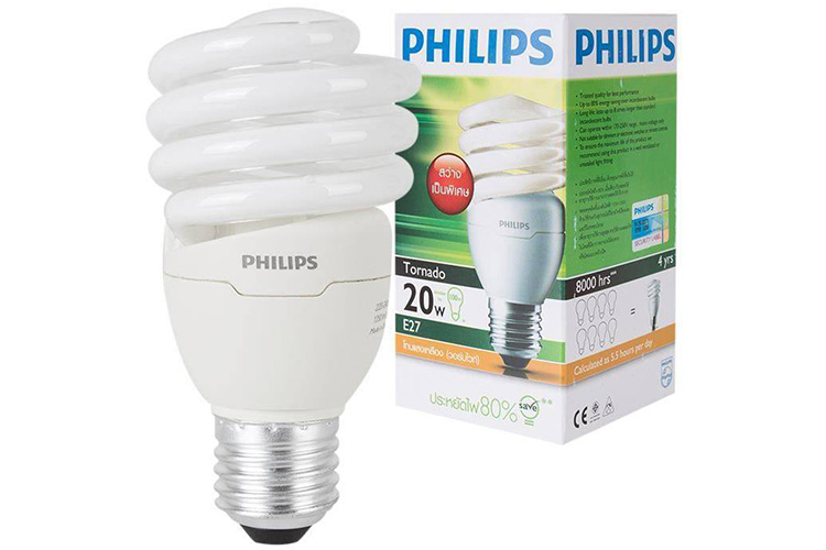 Bóng đèn Compact 20W ánh sáng trắng Philips Tornado 20W E27