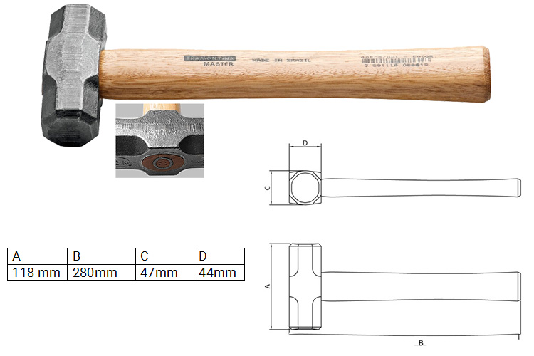 Búa kỹ thuật 1500g Tramontina 40508003