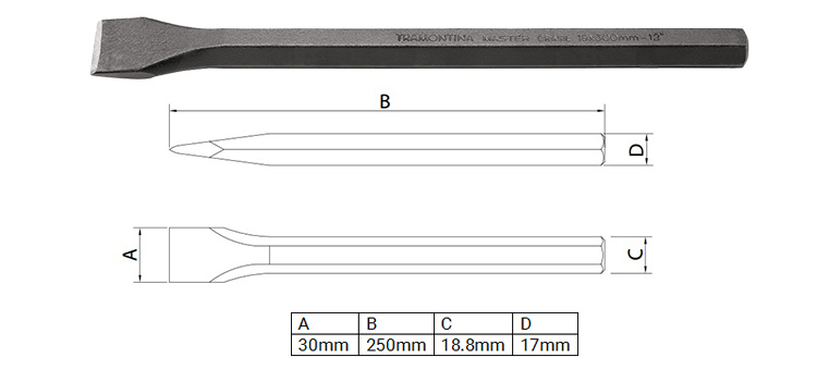 Đục dẹp 250mm Tramontina 42700110