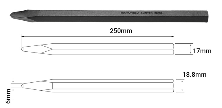 Mũi đục nhọn 10 inch Tramontina 42705110