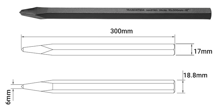 Mũi đục nhọn 12 inch Tramontina 42705112