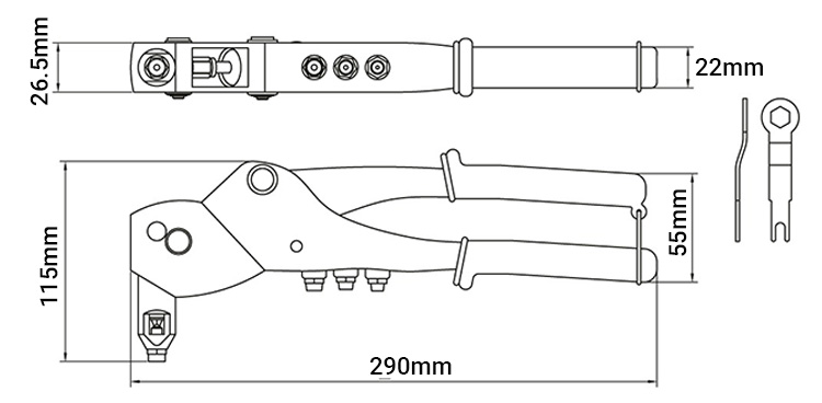 Kìm bấm rive đầu xoay 360°  Tramontina 44068113