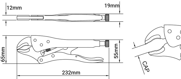 Kích thước của kìm chết Tramontina 44014110
