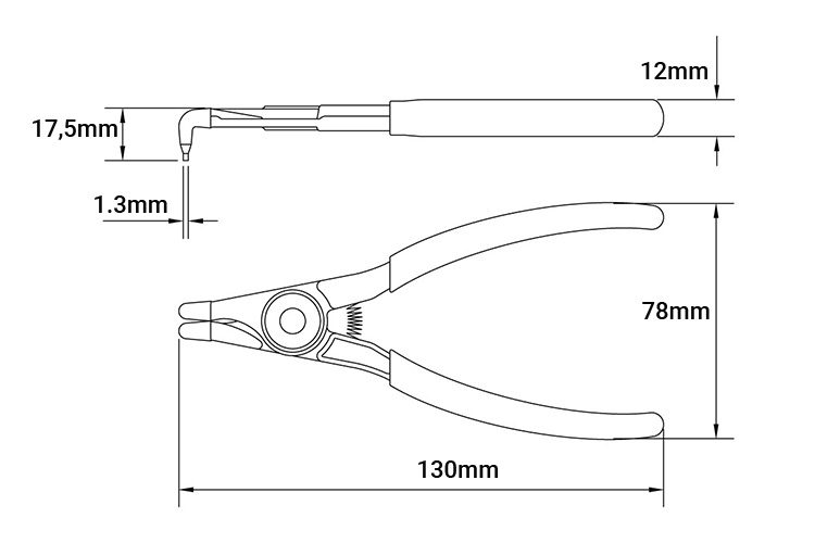 Kìm mở phe trong mũi cong 5 inch Tramontina 44011105