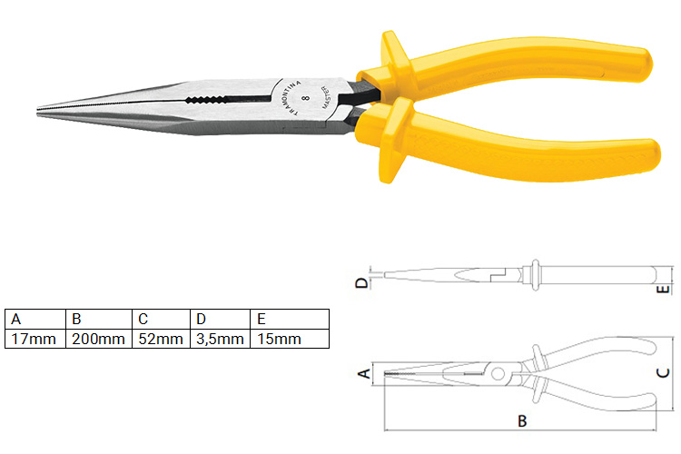 Kìm mũi nhọn dài 8 inch Tramontina 41008180