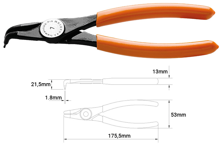 Kìm mở phe trong mũi cong 7 inch Tramontina 44009107