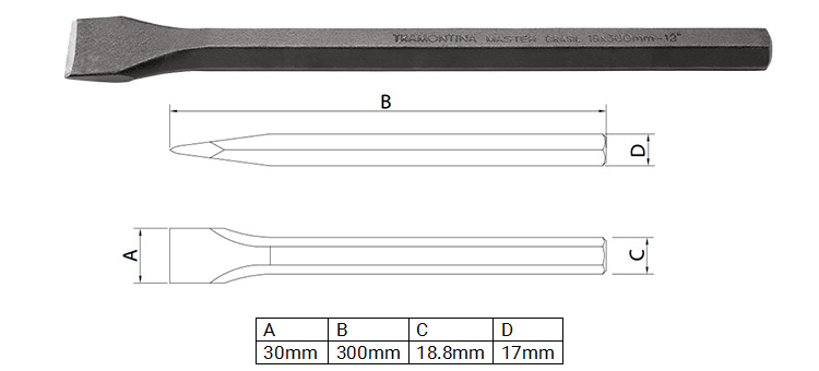 Đục dẹp 300mm Tramontina 42700112