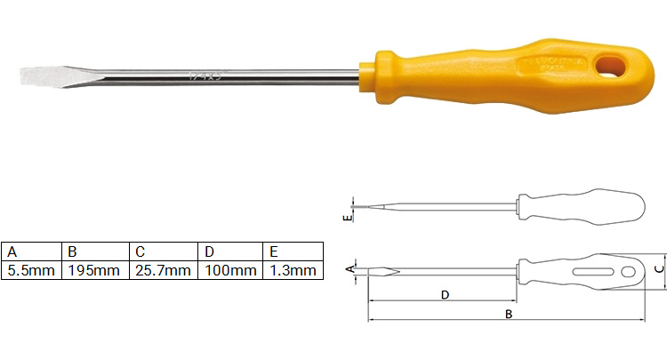 Tua vít dẹp 5x100mm Tramontina 41500021