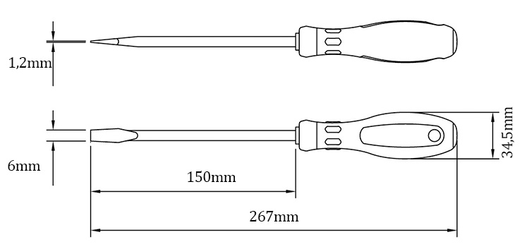 Kích thước của tua vít Tramontina 44127032