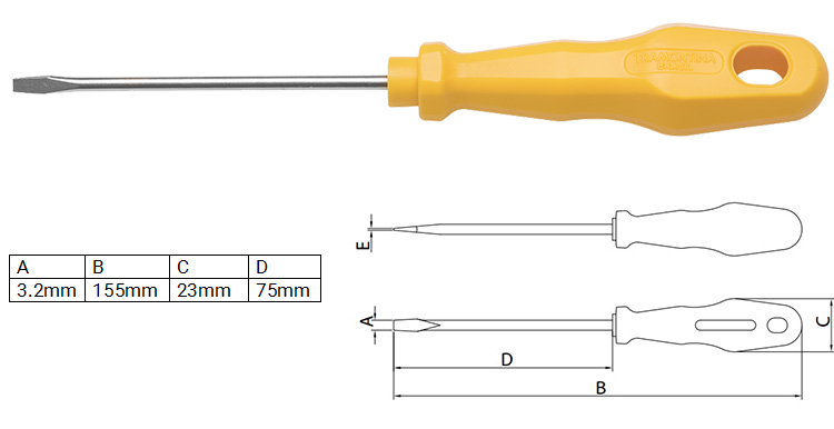 Tua vít dẹp 3x75mm Tramontina 41500010