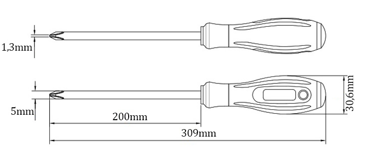 Kích thước của tua vít Tramontina 44128023