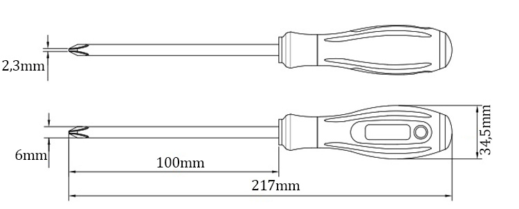 Kích thước của tua vít Tramontina 44128030