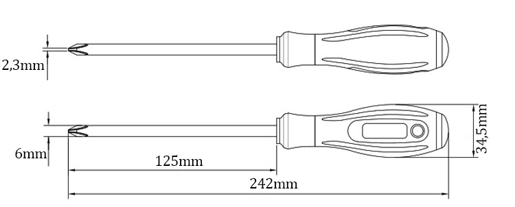 Kích thước của tua vít Tramontina 44128029