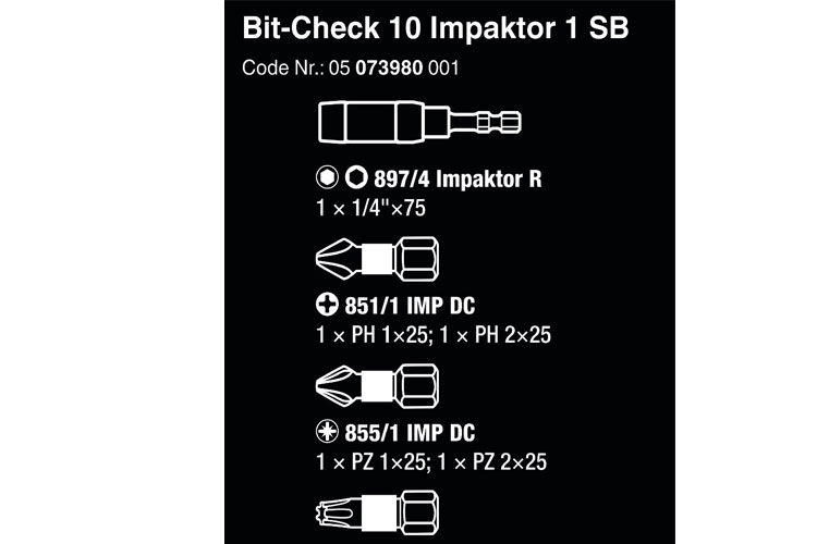 Bộ đầu vít 10 chi tiết 05073980001