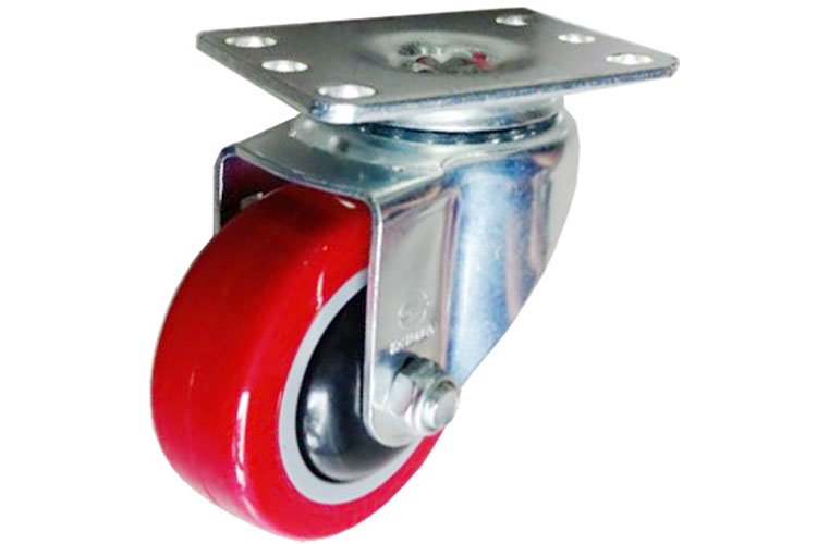 Bánh xe PU đỏ tải trọng nhẹ trục xoay Kyung Chang 2050S A1 PVC