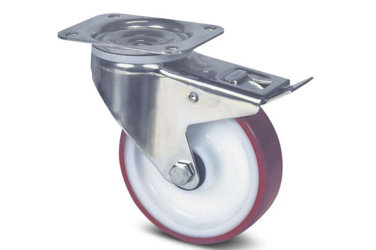 Tente 8477UAD200P63 Medium Duty 8470 Series PU Caster with Locking Shaft