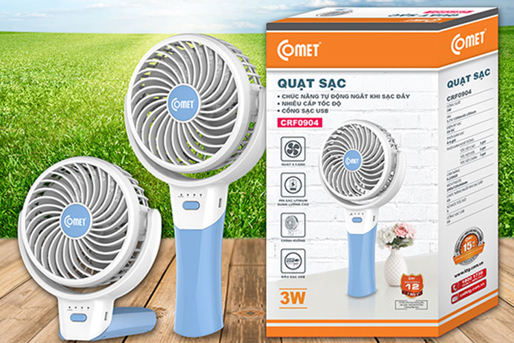 Quạt 3W sạc pin Comet CRF0904