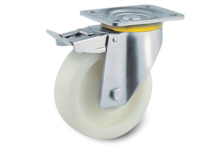 Tente 4687UOP200P63 heavy duty 4680 series Nylon wheel with swivel shaft and safety lock
