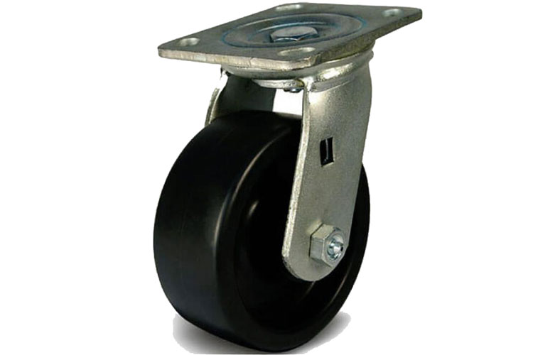 Heavy duty 490 series Phenolic heat-resistant wheel with Ethos 491XHQ250P63 swivel shaft
