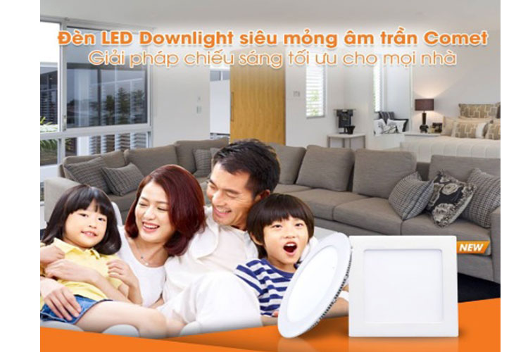 Bộ 02 bóng đèn Led âm trần siêu mỏng 7W Comet CD03S0076