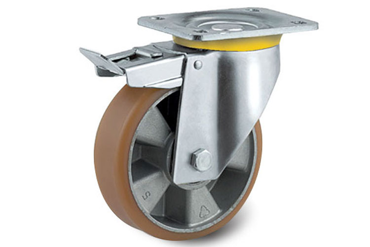 Tente 4687ITP160P63 heavy duty 4680 series PU wheel with brake