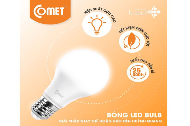 Bộ 06 bóng Led Bulb 3W Comet Fighter CB01F0036 ánh sáng trắng