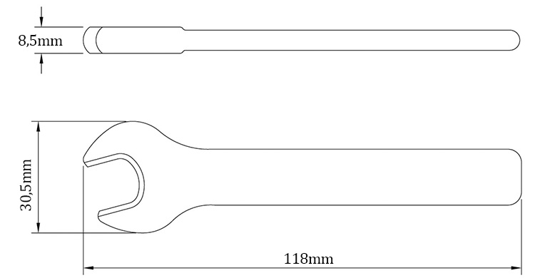 Dimensions of Tramontina 44320011 insulated socket wrench